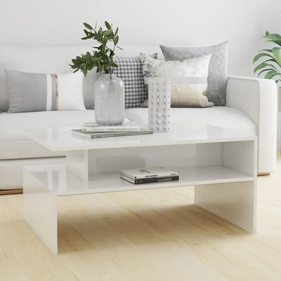Fritzi High Gloss Coffee Table With Shelf In White