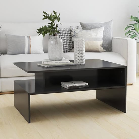 Fritzi Wooden Coffee Table With Shelf In Grey