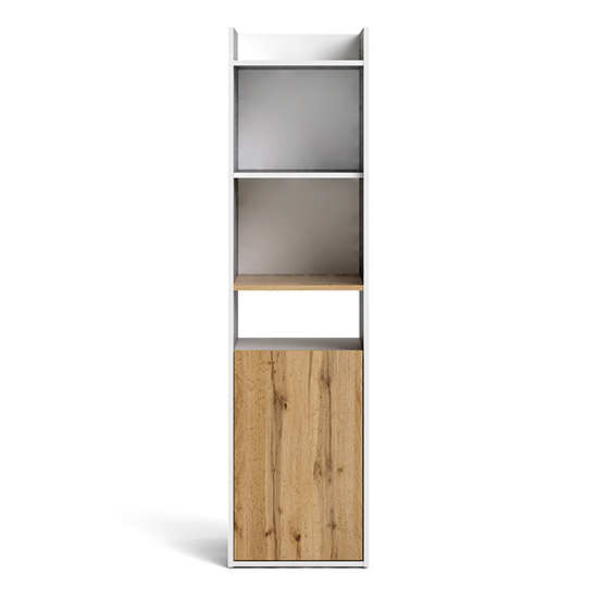 Frosk Wooden Bookcase In White And Wotan Light Oak_2