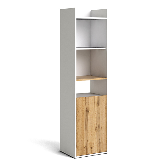 Frosk Wooden Bookcase In White And Wotan Light Oak_3