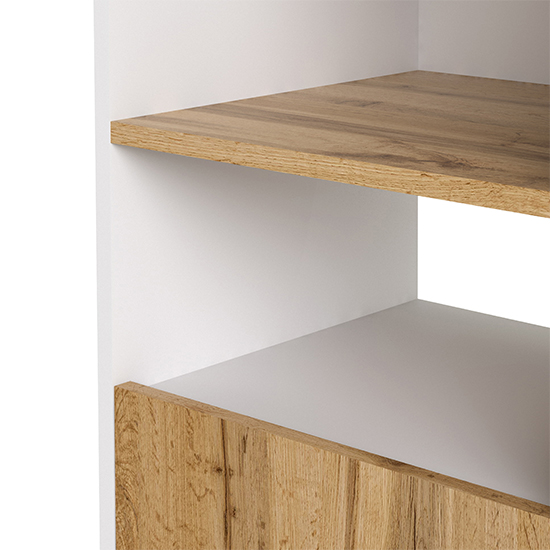 Frosk Wooden Bookcase In White And Wotan Light Oak_5