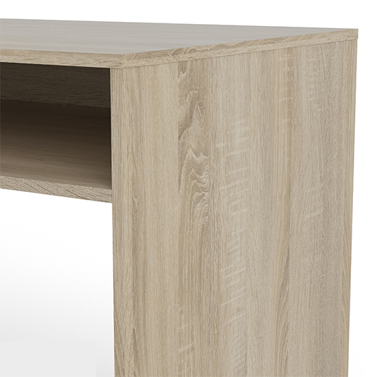 Frosk Wooden Laptop Desk With 1 Door 5 Shelves In White And Oak