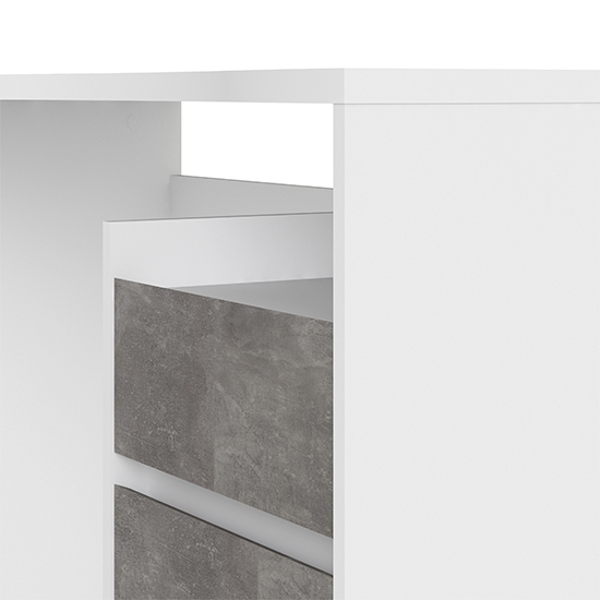 Frosk Wooden Computer Desk With 3 Drawers In White And Grey_3