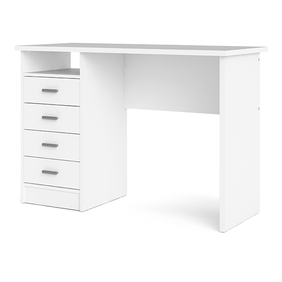 Frosk Wooden Laptop Desk With 4 Drawers In White