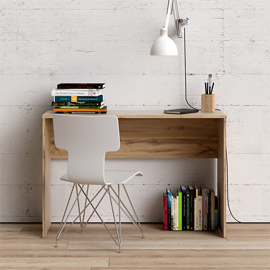 Read more about Frosk wooden computer desk in wotan light oak