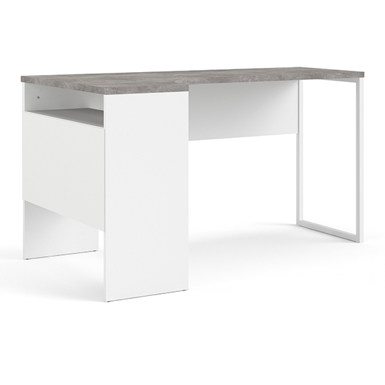Frosk Corner Computer Desk 2 Drawers In White And Grey_4