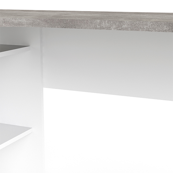 Frosk Corner Computer Desk 2 Drawers In White And Grey_6