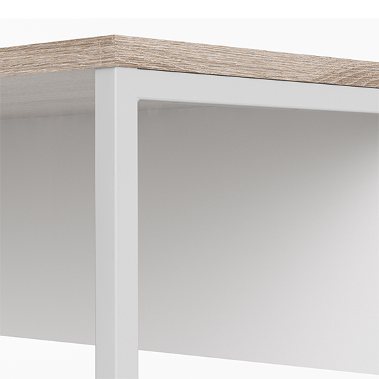 Frosk Wooden Laptop Desk With 2 Drawers In White And Truffle Oak