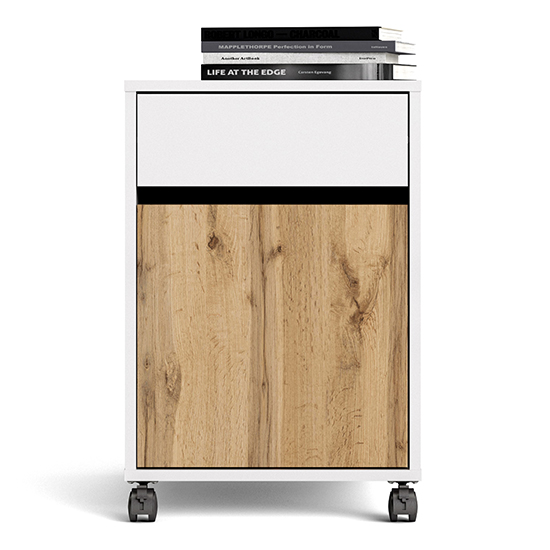 Frosk Wooden Office Pedestal In White And Wotan Light Oak_2