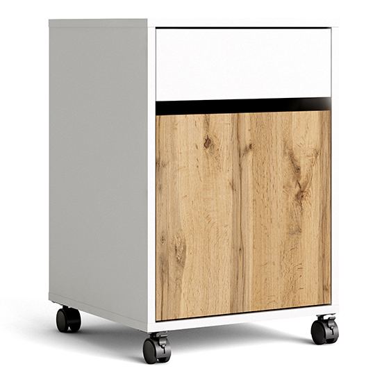 Frosk Wooden Office Pedestal In White And Wotan Light Oak_3