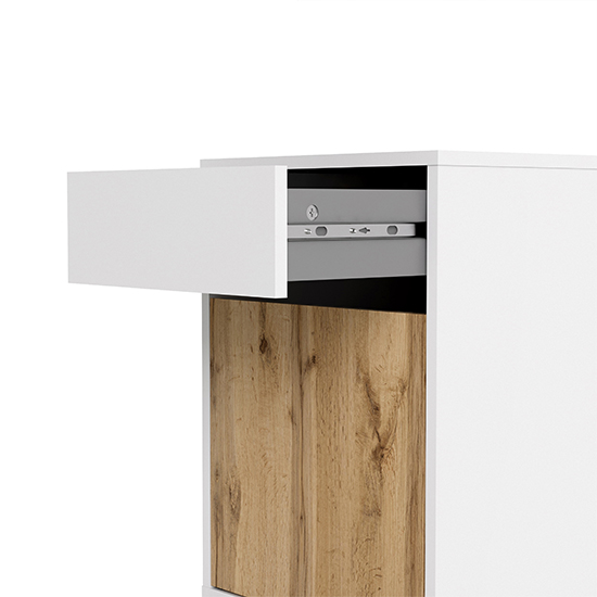 Frosk Wooden Office Pedestal In White And Wotan Light Oak_4