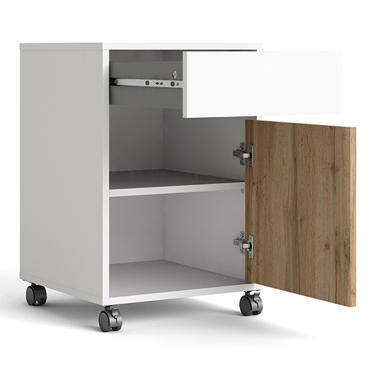 Frosk Wooden Office Pedestal In White And Wotan Light Oak_6