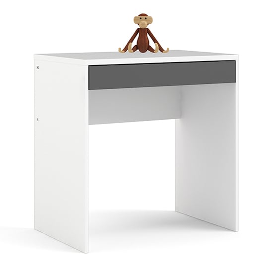 Frosk Wooden 1 Drawer Computer Desk In White And Grey_2