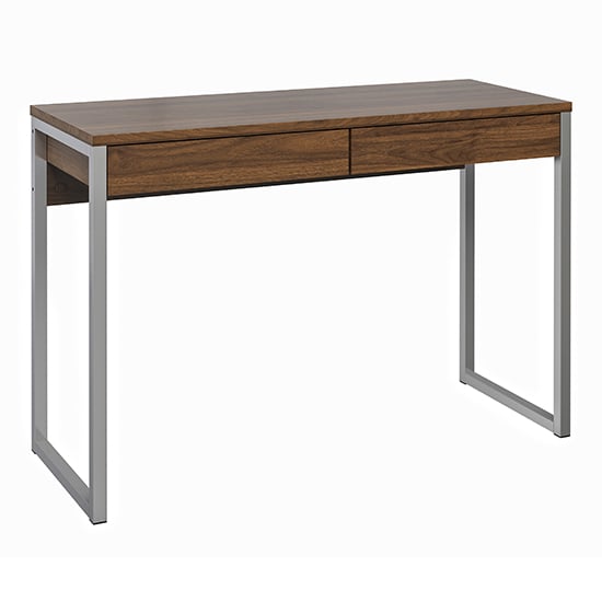 Read more about Frosk wooden 2 drawers computer desk in walnut