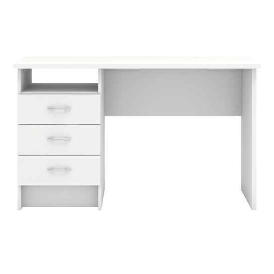 Frosk Wooden Laptop Desk With 3 Drawers In White