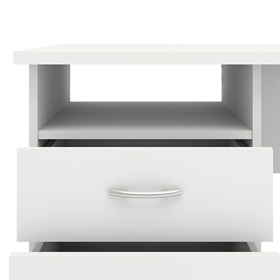 Frosk Wooden Laptop Desk With 3 Drawers In White