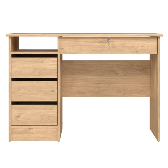 Frosk Wooden Computer Desk 3 Drawers In Jackson Hickory Oak