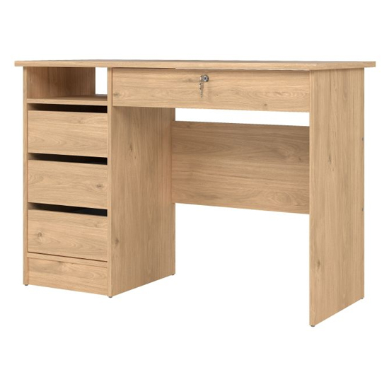 Frosk Wooden Computer Desk 3 Drawers In Jackson Hickory Oak