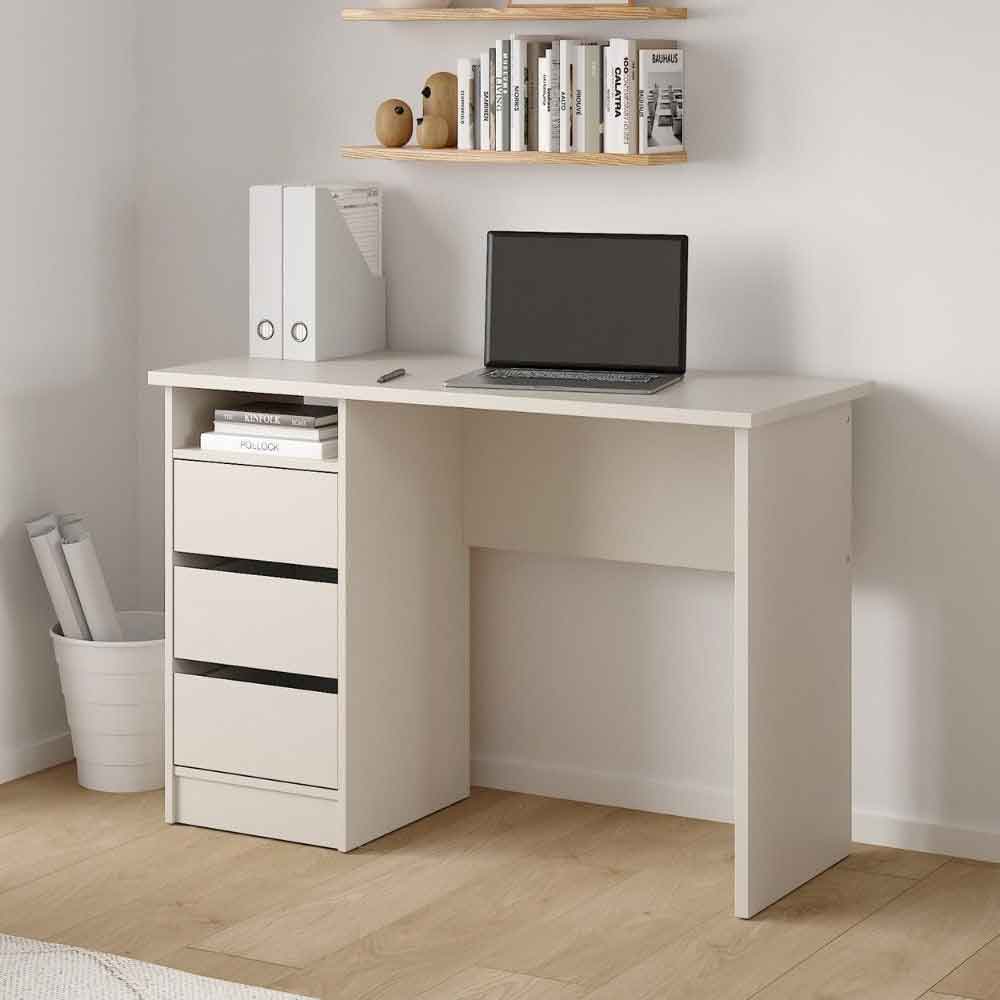 Frosk Wooden Laptop Desk with 3 Drawers in Cashmere