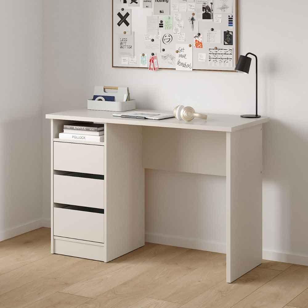 Frosk Wooden Laptop Desk with 3 Drawers in Cashmere