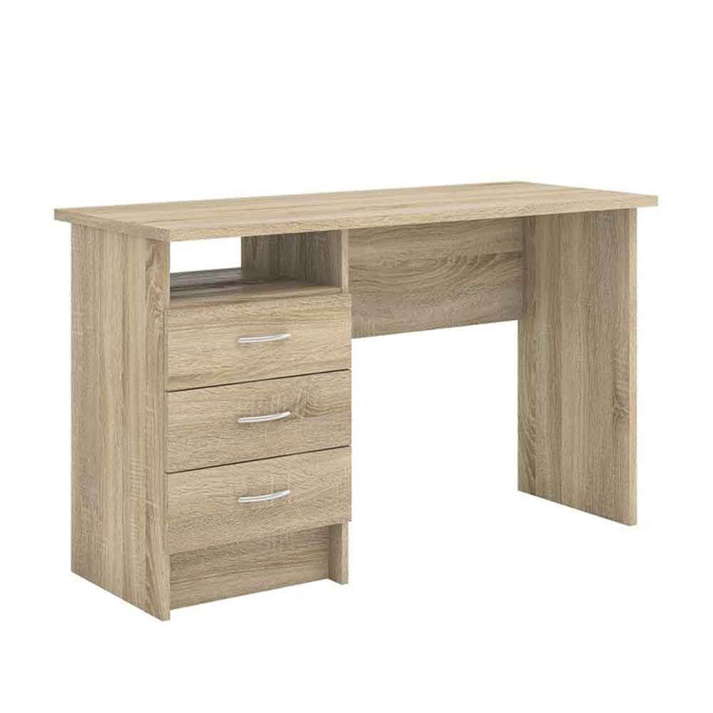 Frosk Wooden Frosk Wooden Laptop Desk with 3 Drawers in Oak Desk With 3 Drawers In Oak