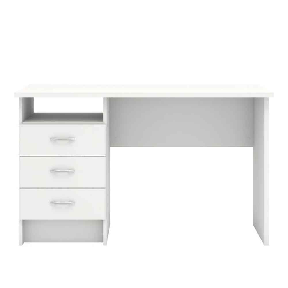 Frosk Wooden Laptop Desk with 3 Drawers in White
