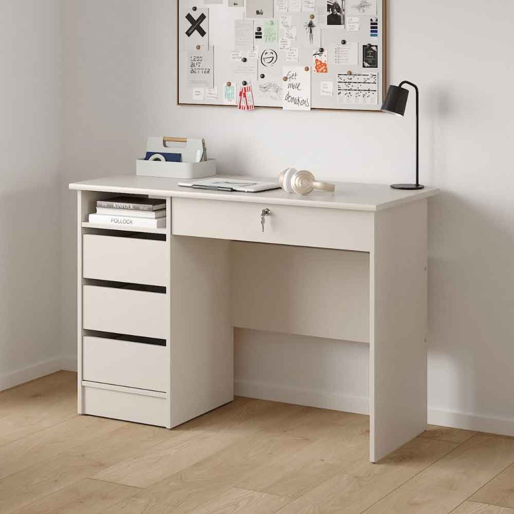 Frosk Wooden Laptop Desk with 4 Drawers in Cashmere