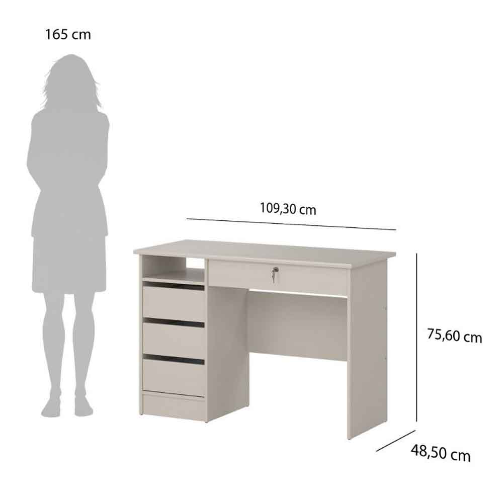 Frosk Wooden Laptop Desk with 4 Drawers in Cashmere