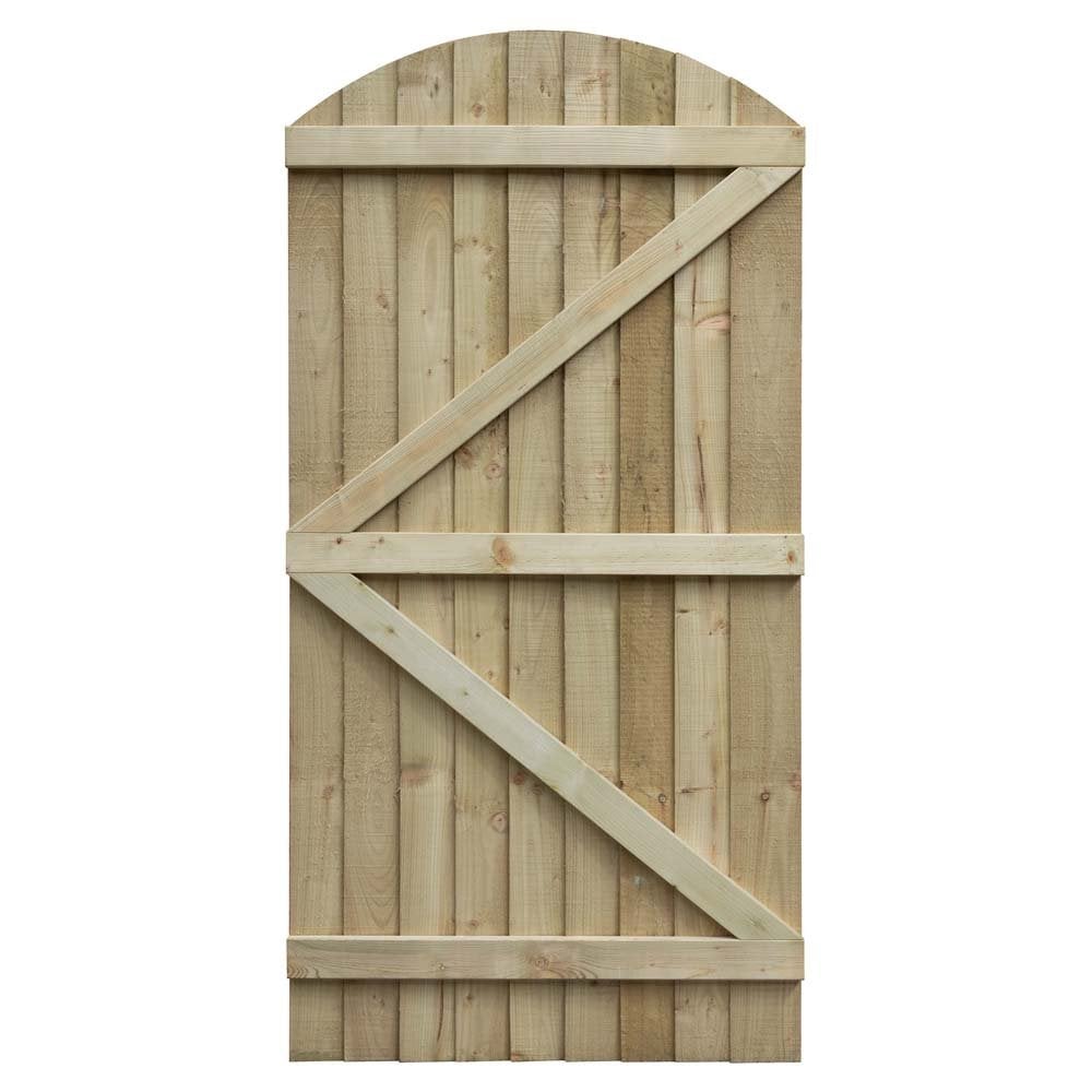 Fryeburg Wooden Garden Arch Top Gate In Sawn
