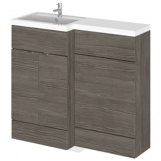 Product photograph of Fuji 100cm Left Handed Vanity With L-shaped Basin In Brown from Furniture in Fashion