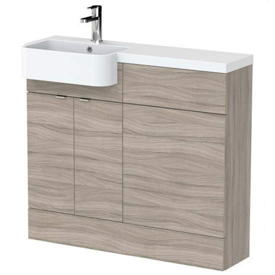 Read more about Fuji 100cm left handed vanity with round basin in driftwood
