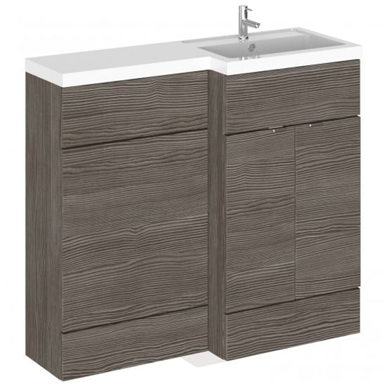 Fuji 100cm Right Handed Vanity With L-Shaped Basin In Brown