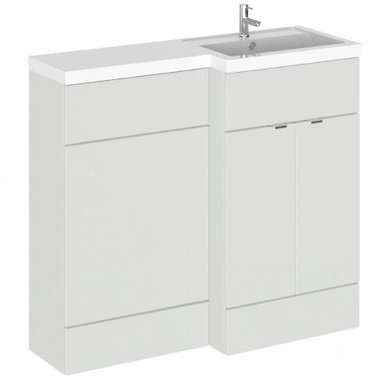 Fuji 100cm Right Handed Vanity With L-Shaped Basin In Grey Mist