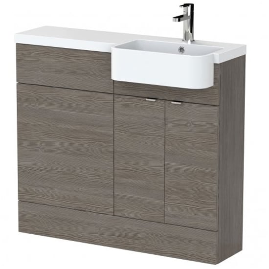 Fuji 100cm Right Handed Vanity With Round Basin In Brown Grey_1