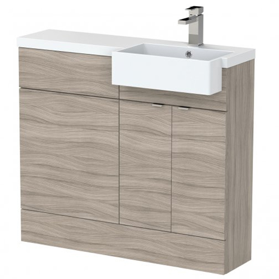 Read more about Fuji 100cm right handed vanity with square basin in driftwood