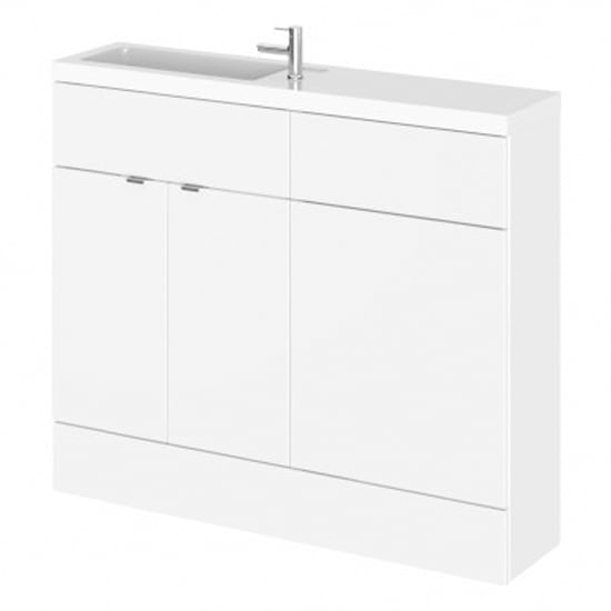 Product photograph of Fuji 100cm Vanity Unit With Slimline Basin In Gloss White from Furniture in Fashion