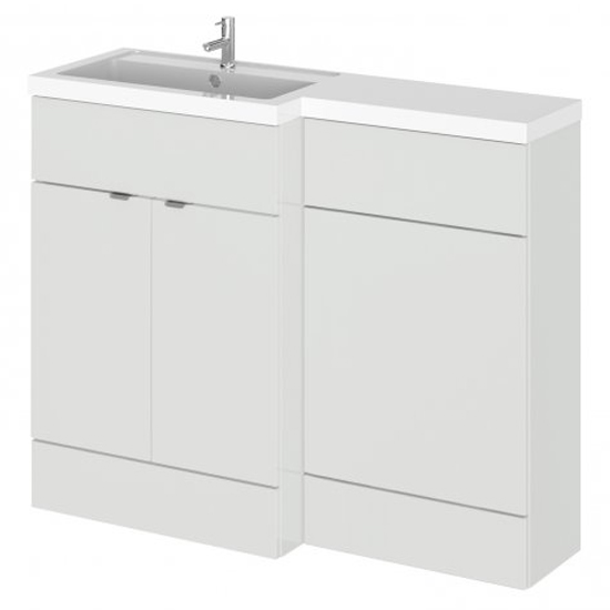 Fuji 110cm Left Handed Vanity With L-Shaped Basin In Grey Mist