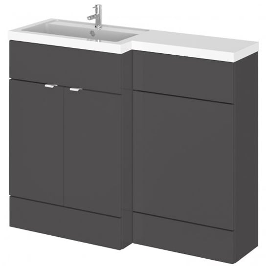 Product photograph of Fuji 110cm Left Handed Vanity With L-shaped Basin In Grey from Furniture in Fashion
