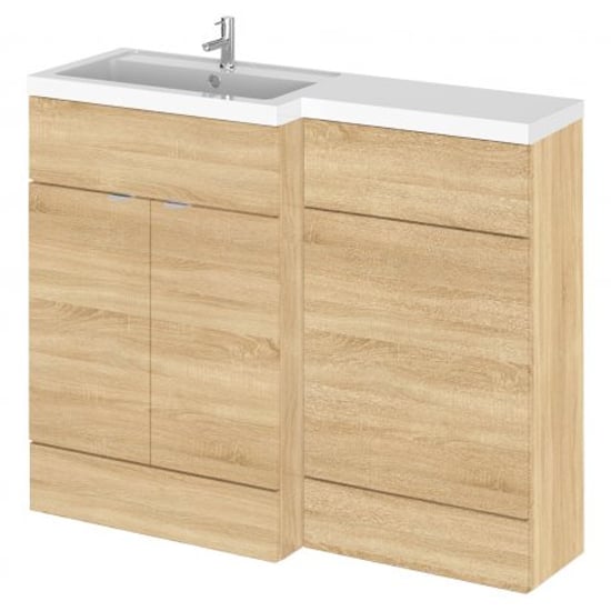 Product photograph of Fuji 110cm Left Handed Vanity With L-shaped Basin In Oak from Furniture in Fashion
