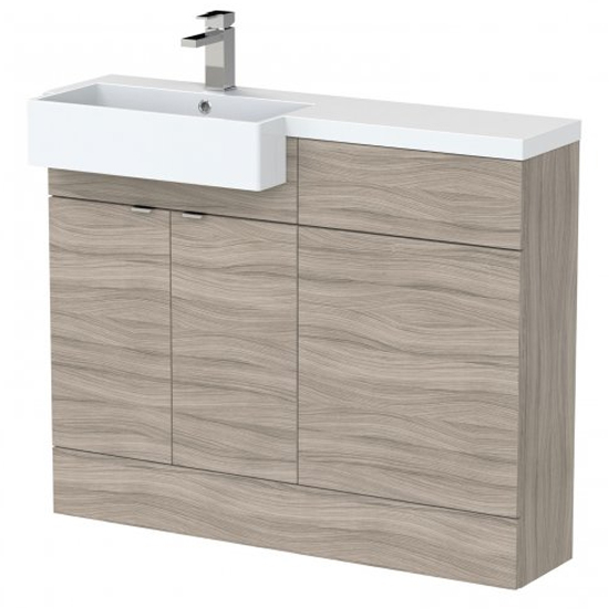 Fuji 110cm Left Handed Vanity With Square Basin In Driftwood
