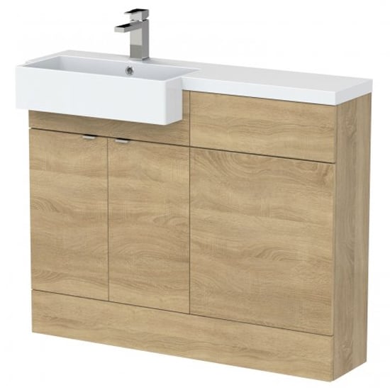 Read more about Fuji 110cm left handed vanity with square basin in natural oak