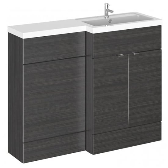 Photo of Fuji 110cm right handed vanity with l-shaped basin in black