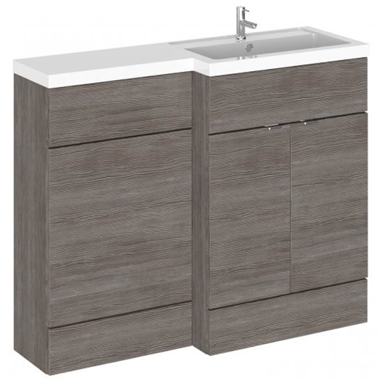 Product photograph of Fuji 110cm Right Handed Vanity With L-shaped Basin In Brown from Furniture in Fashion
