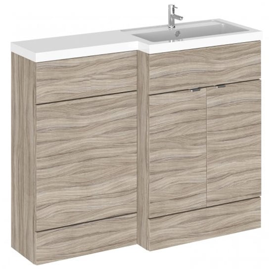 Fuji 110cm Right Handed Vanity With L-Shaped Basin In Driftwood