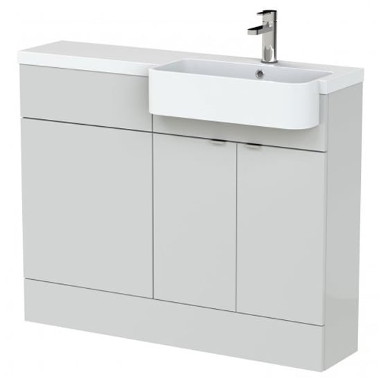 Product photograph of Fuji 110cm Right Handed Vanity With Round Basin In Grey Mist from Furniture in Fashion