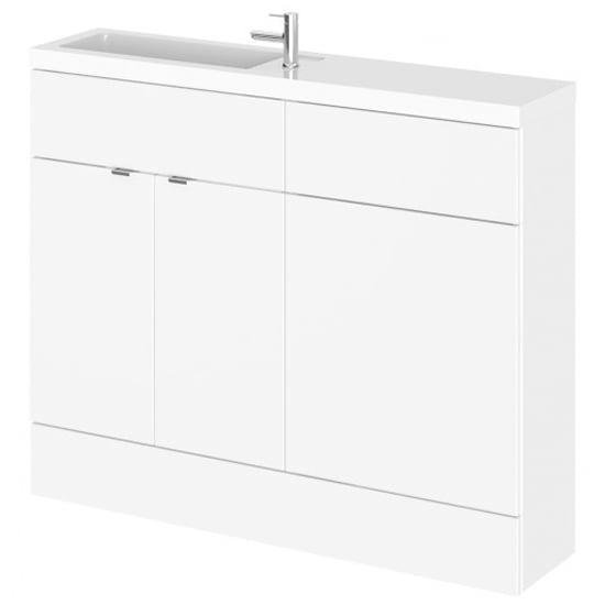 Product photograph of Fuji 110cm Vanity Unit With Slimline Basin In Gloss White from Furniture in Fashion