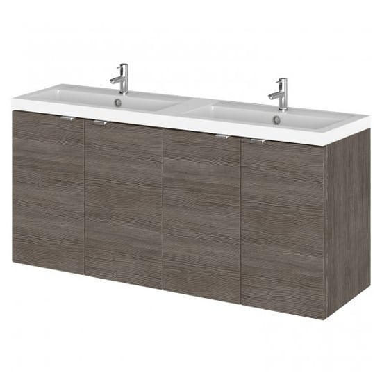Product photograph of Fuji 120cm 4 Doors Wall Vanity With Basin 1 In Brown Grey Avola from Furniture in Fashion