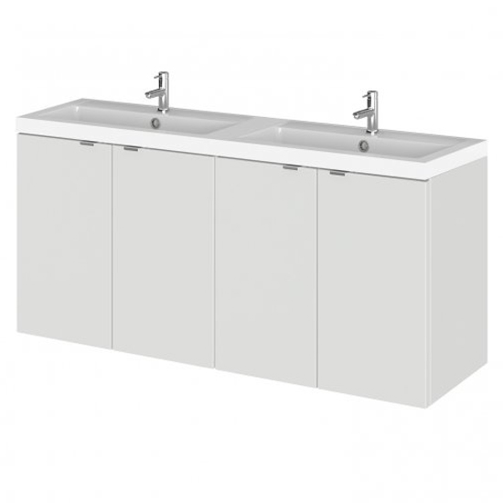 Fuji 120cm 4 Doors Wall Vanity With Basin 1 In Gloss Grey Mist