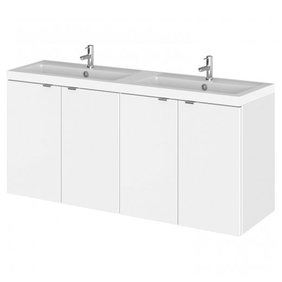 Read more about Fuji 120cm 4 doors wall vanity with basin 1 in gloss white