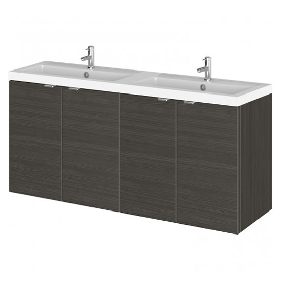 Fuji 120cm 4 Doors Wall Vanity With Basin 1 In Hacienda Black